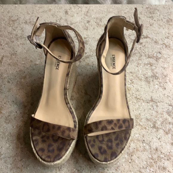 NWOT L’AGENCE Elysee Cheetah-Print Suede Espadrille Wedge Sandals Size 8.5 - Picture 6 of 11